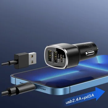 Двойно USB зарядно, Type-C, 49W - Yesido (Y47) - Черно