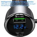 USB зарядно за кола USB, Type-C, 60W - Yesido (Y58) - Сиво