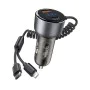 USB зарядно за кола USB, Type-C, 60W - Yesido (Y58) - Сиво