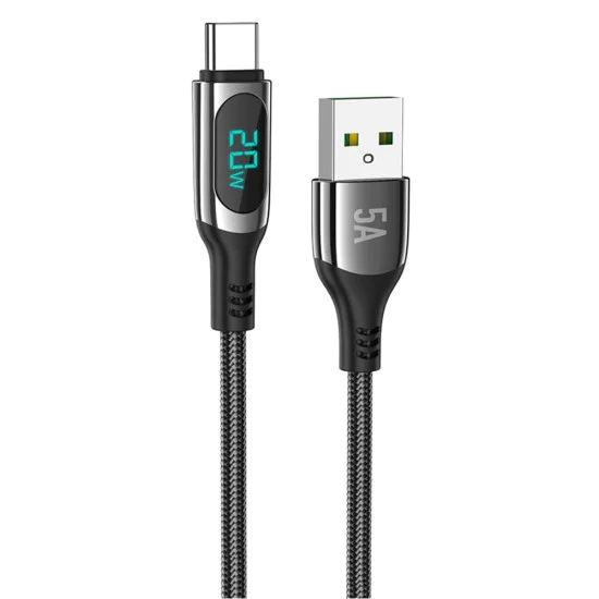USB кабел към Type-C, 5A, 1.2 м - Hoco Extreme (S51) - Черен