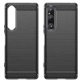 Калъф за Sony Xperia 1 V - Carbon Silicone - Черен