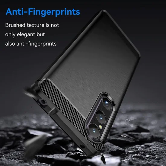 Калъф за Sony Xperia 1 V - Carbon Silicone - Черен
