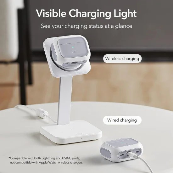 Калъф за Apple AirPods Pro 1/2 - ESR Orbit Hybrid HaloLock - Бял