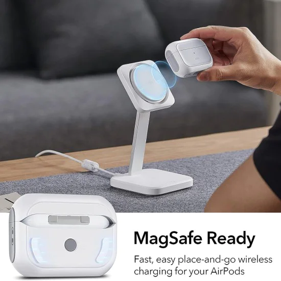 Калъф за Apple AirPods Pro 1/2 - ESR Orbit Hybrid HaloLock - Бял