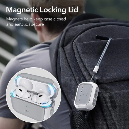 Калъф за Apple AirPods Pro 1/2 - ESR Orbit Hybrid HaloLock - Бял