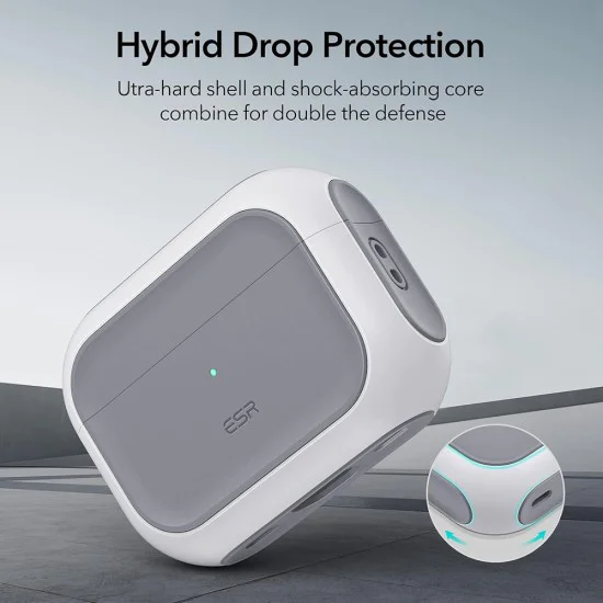 Калъф за Apple AirPods Pro 1/2 - ESR Orbit Hybrid HaloLock - Бял