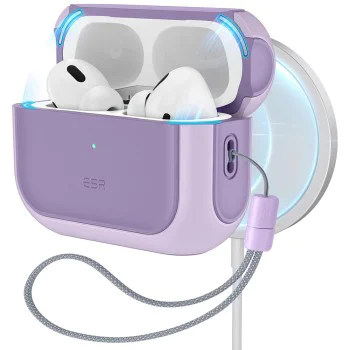 Калъф за Apple AirPods Pro 1/2 - ESR Orbit Hybrid HaloLock - лавандула