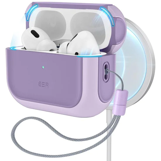 Калъф за Apple AirPods Pro 1/2 - ESR Orbit Hybrid HaloLock - лавандула