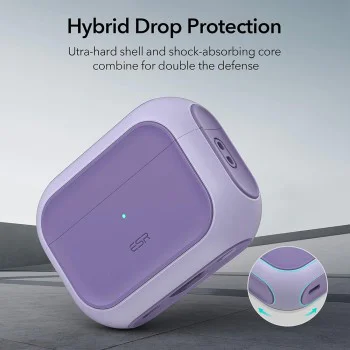 Калъф за Apple AirPods Pro 1/2 - ESR Orbit Hybrid HaloLock - лавандула