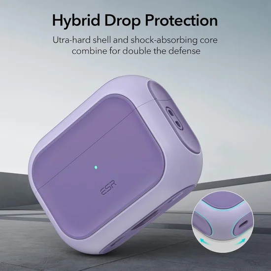 Калъф за Apple AirPods Pro 1/2 - ESR Orbit Hybrid HaloLock - лавандула