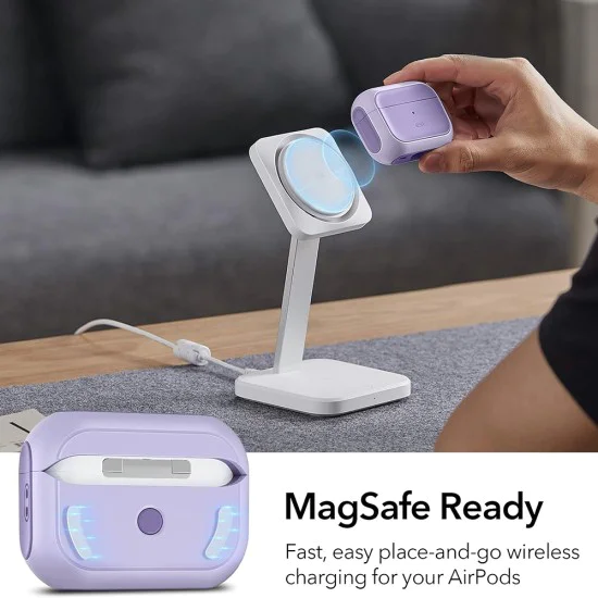 Калъф за Apple AirPods Pro 1/2 - ESR Orbit Hybrid HaloLock - лавандула