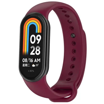 Каишка за Xiaomi Mi Band 8 / 8 NFC / 9 / 9 NFC - Каишка за часовник (W014) - винено червено