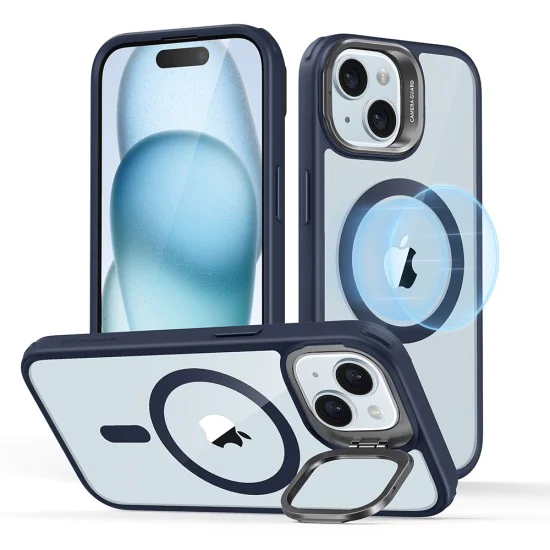 Калъф за iPhone 15 Plus - ESR Classic Hybrid Classic HaloLock HaloLock Kickstand - Clear Dark Blue