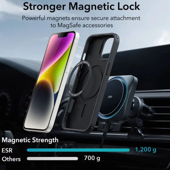Калъф за iPhone 13 / 14 - ESR Classic Hybrid HaloLock - Черен