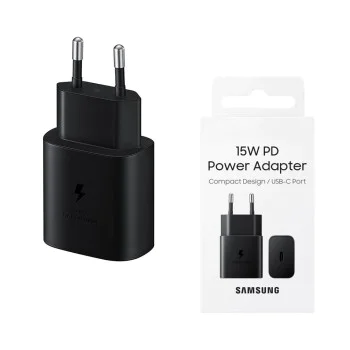 Зарядно устройство Priza Type-C 15W, бързо зареждане - Samsung (EP-T1510NBEGEU) - черно (опаковане на блистер)