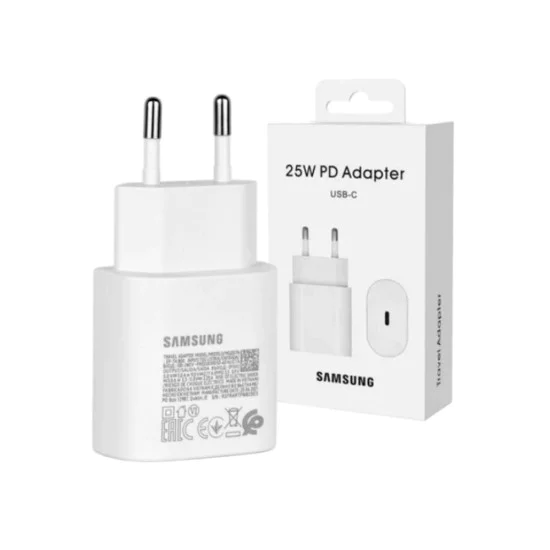 Зарядно устройство за бързо зареждане Priza, PD 25W - Samsung (EP-TA800NWEGEU) - бяло (блистерна опаковка)