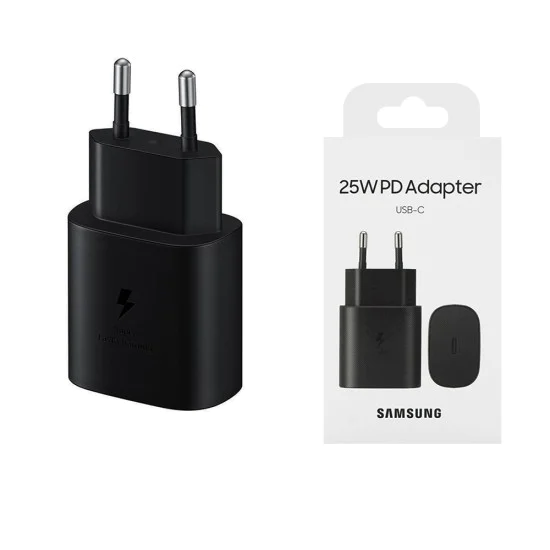 Samsung - Оригинално зарядно за стена (EP-TA800NBEGEU) - Бързо зареждане тип C, PD 25W - Черно (блистерна опаковка)