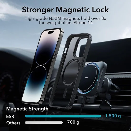Калъф за iPhone 14 Pro - ESR Classic Hybrid HaloLock - Frosted Black