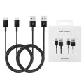 Кабел за данни USB към Type-C, 2A, 480Mbps, 1.5m ( комплект 2) - Samsung (EP-DG930MBEGWWW) - Черен