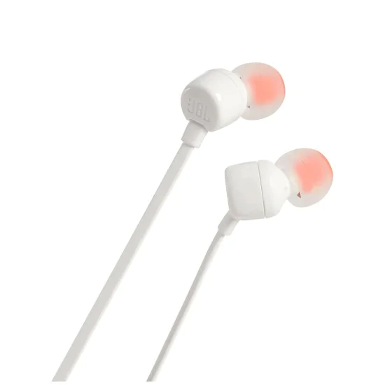 Слушалки с кабел, жак - JBL T110 (JBLT110WHT) - бели