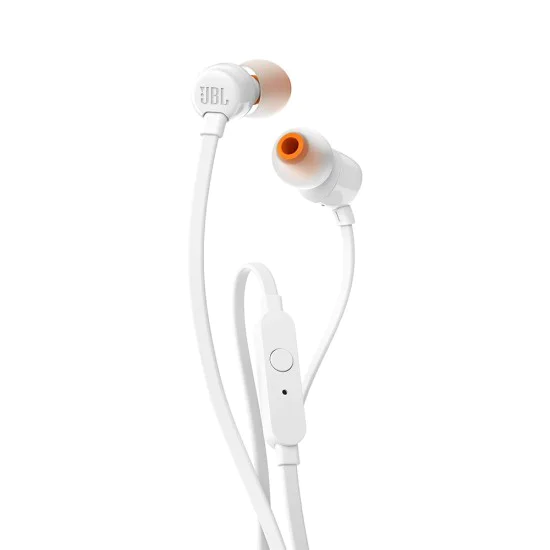 Слушалки с кабел, жак - JBL T110 (JBLT110WHT) - бели