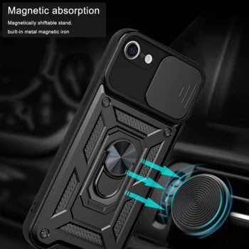 Калъф за iPhone 7 / iPhone 8 / iPhone SE 2, SE 2020 / iPhone SE 3, SE 2022 - серия CamShield - черен