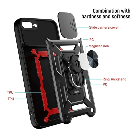 Калъф за iPhone 7 Plus / iPhone 8 Plus - CamShield Series - черен
