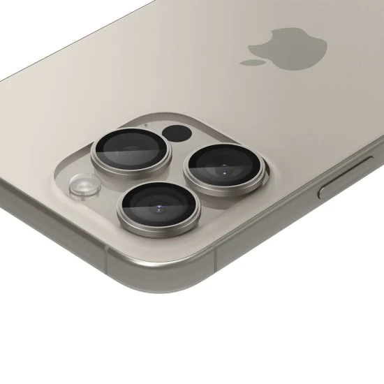 Протектор за камера за iPhone 14 Pro / 14 Pro Max / 15 Pro / 15 Pro Max (комплект 2) - Spigen Glas.tR Optik EZ Fit Pro - естествен титан