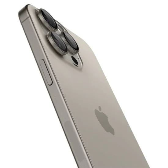 Протектор за камера за iPhone 14 Pro / 14 Pro Max / 15 Pro / 15 Pro Max (комплект 2) - Spigen Glas.tR Optik EZ Fit Pro - естествен титан