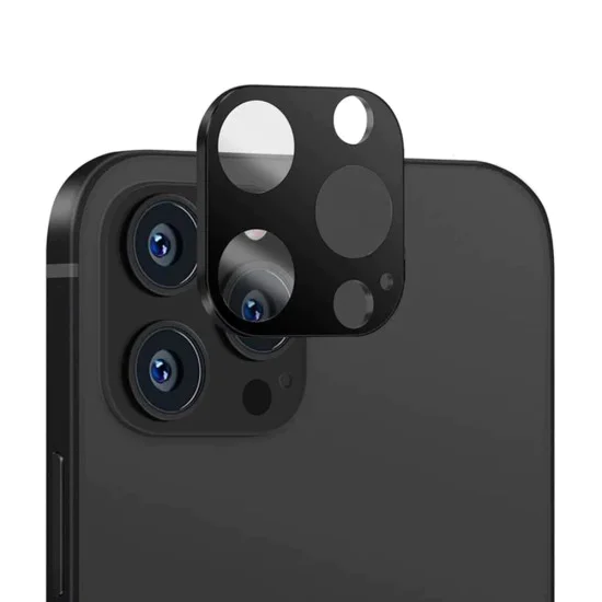 Протектор за камера за iPhone 11 Pro / iPhone 11 Pro Max - Пълно стъкло за камера - Черен