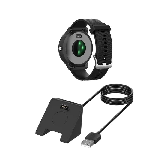 Зарядно за Garmin Fenix ​​5/5 Plus/6/6X/6X/7X, USB, 5W, 1m - (TGC3) - Черно