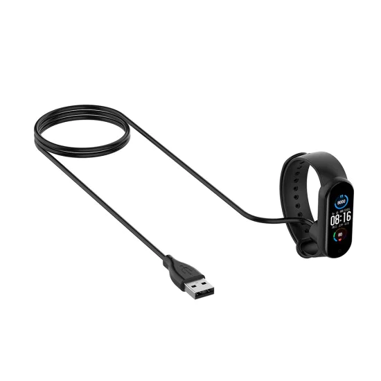 Зарядно за Xiaomi Mi Band 5/6/7, USB, 3.5W, 1m - (TXC1) - Черно