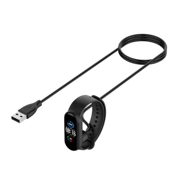 Зарядно за Xiaomi Mi Band 5/6/7, USB, 3.5W, 1m - (TXC1) - Черно