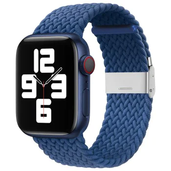 Каишка за часовник за Apple Watch 1/2/3/3/4/4/5/5/5/6/6/7/8/7/8/9/10/SE/SE/SE 2/Ultra/Ultra 2 (42/44/45/46/49 мм) - Каишка за часовник (W032) - Атлантическо синьо
