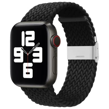 Каишка за Apple Watch 1/2/3/3/4/4/5/5/6/6/7/8/7/8/9/10/10/SE/SE 2 (38/40/41/42 mm ) - Каишка за часовник (W032) - Черна