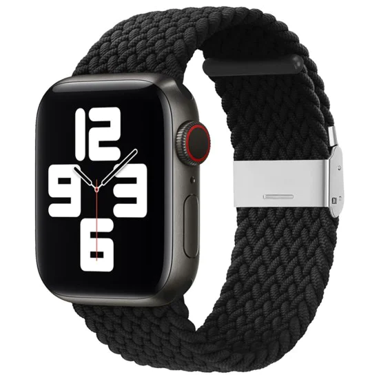 Каишка за Apple Watch 1/2/3/3/4/4/5/5/6/6/7/8/7/8/9/10/10/SE/SE 2 (38/40/41/42 mm ) - Каишка за часовник (W032) - Черна