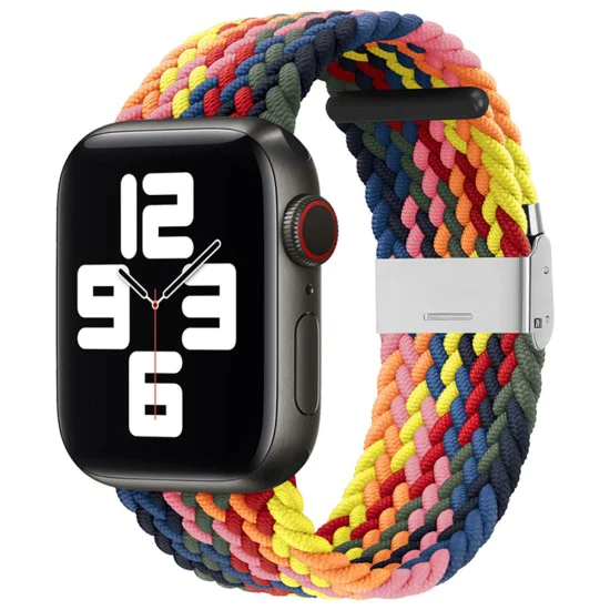 Каишка за Apple Watch 1/2/3/3/4/4/5/5/6/6/7/8/7/8/9/10/10/SE/SE 2 (38/40/41/42 mm ) - Каишка за часовник (W032) - Цветно розово