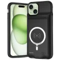 Калъф за iPhone 15 Plus с 8500mAh батерия - Power Pro MagSafe - черен