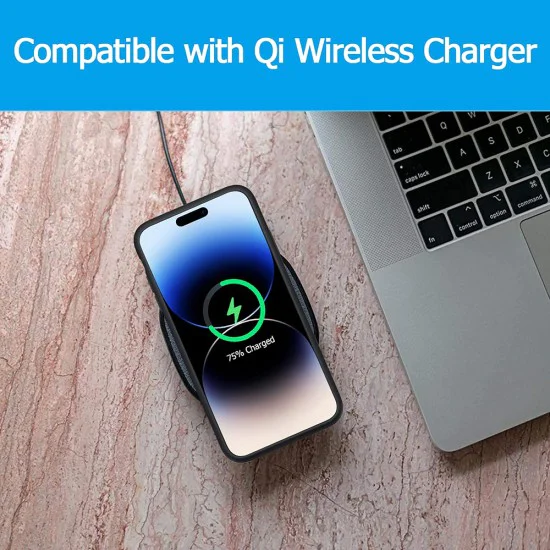 Калъф за iPhone 15 Plus с 8500mAh батерия - Power Pro MagSafe - черен