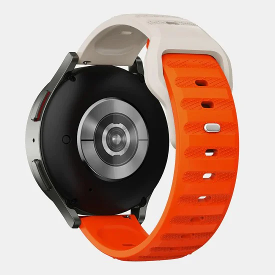 Каишка за Samsung Galaxy Watch 4/5/Active 2, Huawei Watch GT 3 (42mm)/GT 3 Pro (43mm) - Каишка за часовник (W050) - Оранжево бежово
