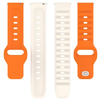 Каишка за Samsung Galaxy Watch 4/5/Active 2, Huawei Watch GT 3 (42mm)/GT 3 Pro (43mm) - Каишка за часовник (W050) - Оранжево бежово