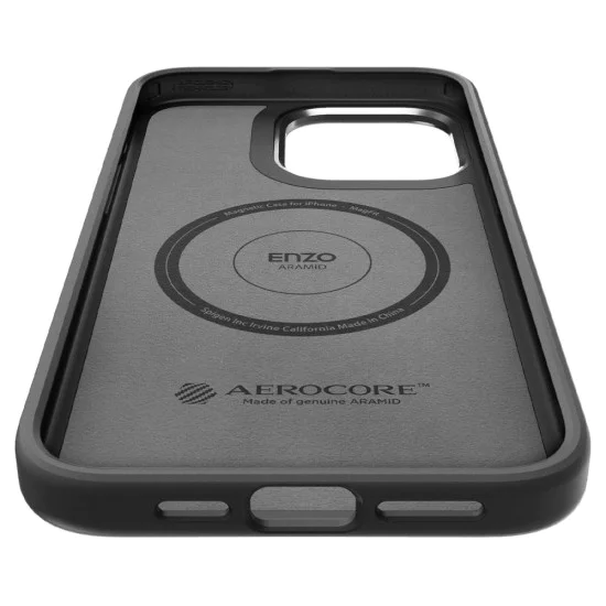 Калъф за iPhone 15 Pro - Spigen Enzo Enzo Aramid MagSafe - матово черен