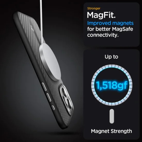 Калъф за iPhone 15 Pro - Spigen Enzo Enzo Aramid MagSafe - матово черен