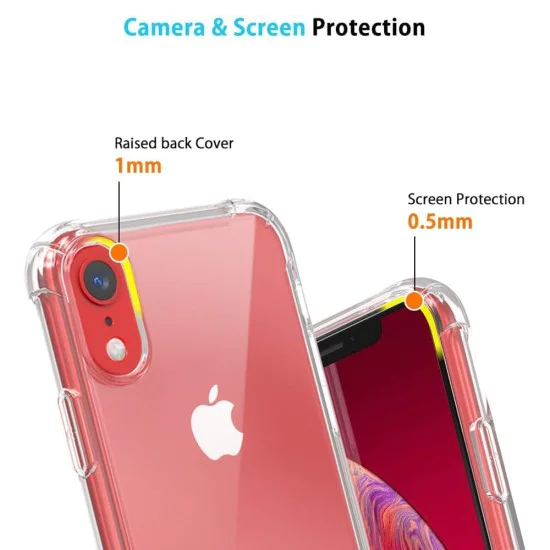 Калъф за iPhone XR - Удароустойчив Прозрачен Силиконов - Прозрачен
