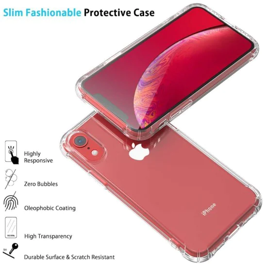 Калъф за iPhone XR - Удароустойчив Прозрачен Силиконов - Прозрачен