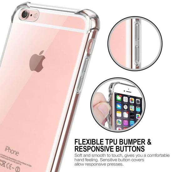 Калъф за iPhone 5/ iPhone 5s/ iPhone SE - Удароустойчив прозрачен силикон - прозрачен