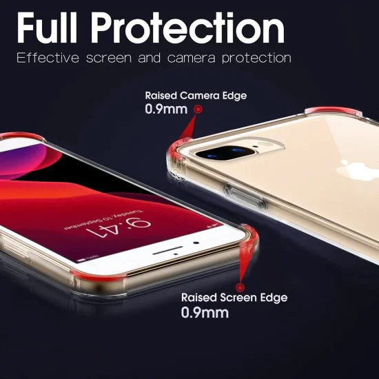 Калъф за iPhone 7 Plus / iPhone 8 Plus - Удароустойчив Прозрачен Силиконов - Прозрачен