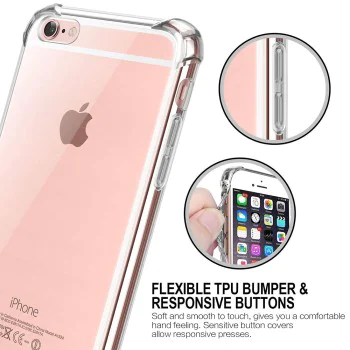 Калъф за iPhone 7 / iPhone 8 / iPhone SE 2, SE 2020 / iPhone SE 3, SE 2022 - Удароустойчив прозрачен прозрачен силикон - прозрачен