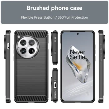 Калъф за OnePlus 12 - Carbon Silicone - Черен