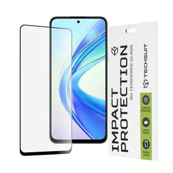 Протектор за Honor X7b / X7b 5G / 90 SMART - 111D Full Cover / Full Glue Glass - Черен